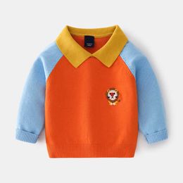 2-8T Toddler Kid Baby Boys Autumn Winter Clothes Knitted Pullover Top Party Club Gentleman Boys Sweater Children Knitwear Y1024