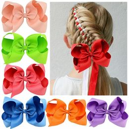 Fashion Handmade Grosgrain Ribbon Bows Newborn Barrettes Candy Colour Bowknot Kids Ponytail Hairpins Baby Birthday Gifts