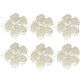 Napkin Rings 6 Pcs Flower Rings, Holiday Ring For Wedding Party Holder Dining Tables Setting Decor And Daily Use