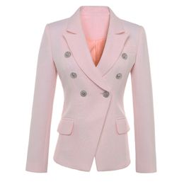HIGH QUALITY Fashion Runway Designer Blazer Jacket Women's Lion Buttons Double Breasted Plus size S-XXXL 211019