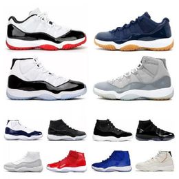 men hat boxes UK - jumpman sneaker 11 11s mens basketball shoes Cool Grey Pure Violet UNC Blue Jubilee Bred Low Cap Gown Concord men women trainer sports sneakers With box
