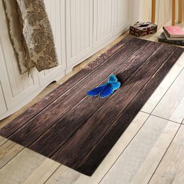 Carpets Romantic Small Fresh Bathroom Anti-skid Floor Mat 3D Printed Strip Kitchen Rug Living Room Bedroom Bedside Decoration Home