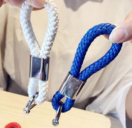 2021 New Car Styling Good Quality Leather keychain Braided rope Key Chain Ring Keyring for BMW AUDI VW MERCEDES LAND