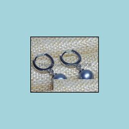 Stud Earrings Jewelry Charming Pair Of South Sea 8-9Mm Sier Grey Pearl Earring Drop Delivery 2021 B0Kjk