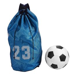 2021 Sport Football Bag Large Capacity Mesh Drawstring Bag Basketball Soccer Sport Training Backpack Shoulder Ball Bag Holder