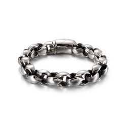 High Polished 316L Stainless Steel Shiny Solid Link Chain Bracelet For Men Boy Father Husband Gifts 81g Weight 12mm 8.8''