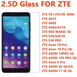 2.5D Protetor de vidro temperado para ZTE Blade V8 Lite V8-Mini A612 A612 A462 / A310 Red Magic 5G S30 S30-SE AXON 10 Pro 10S 9 Pro Axon 20 11 Protetores de tela do telefone