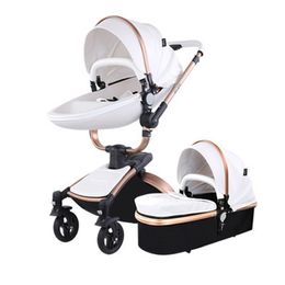 Strollers# Foldable Egg Strollers Luxury Pink Stroller Baby Pram Set High Landscape Chilren Carriage1 Q240429