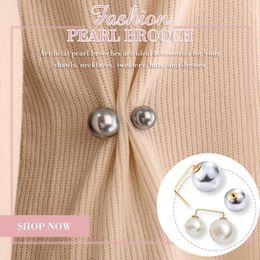 Pins, Brooches 3pcs Fashion Pearl Brooch Cute Creative Fixed Clothes Decorative For Women Anti-Exposure Neckline Buckle