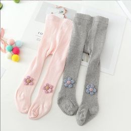 Baby Girls Pantyhose Flower Toddler Girl Leggings Solid Infant Tights Children Pants Kids Trousers Baby Clothing 4 Colours DW6447