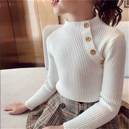 3-12 Years Kids Sweaters Autumn Flower Korean Teens Girls Cardigan Knitted Wool Children Girls Clothes Tops Winter Sweater White 211106