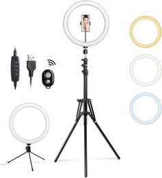 -12 "Selfie Ring Light LED Câmera Iluminação para o YouTube Video Shooting / Fotografia LiveStream Maquiagem de beleza, compatível com o iOS Android
