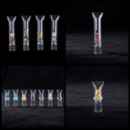 New Multi Style Cool Pretty Colourful One Hitter Diamond Decoration Philtre Pyrex Glass Cigarette Smoking Holder Mouthpiece Tips Handmade DHL