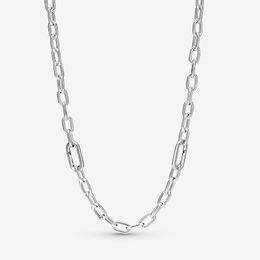 100% 925 sterling silver ME Link Chain Necklace Fit European dangle charm fine Wedding Jewellery making for women gifts