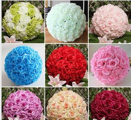 2021 Rose balls Wedding silk Pomander Kissing Ball decorate flower artificial flower for wedding garden market decoration fast ship