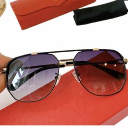 hotsale c0109 unisex square pilot sunglasses Polarised 5818140 uv400 hd gradient lens quality lightweight metal fullrim goggles 6214145 fullset cases oem outlet