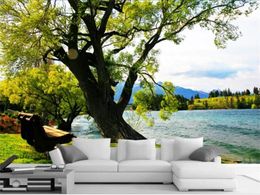 Wallpapers 3d Po Wallpaper Custom Living Room Mural Lake Big Tree Scenery Paining Picture Background Wall For