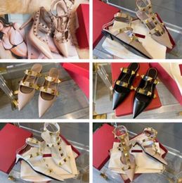 Women's heels sandals formal wear lace rivets sexy pointed party buckle platform high and slippers wedding belt box