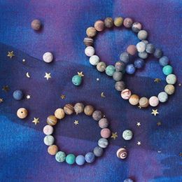 Tennis Bracelets Universe Premium Planets Solar Top Natural Stone Beads Bracelet Bangle For Women Men Gift Chakra Yoga Jewelry