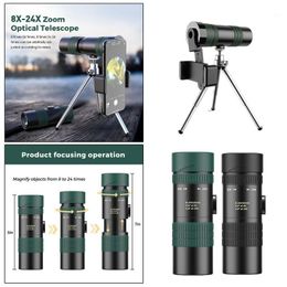 Telescope & Binoculars 8-24X30 HD Monocular Scope For Bird Watching Travelling Concert Sports Game Secenery Compact Fit Adults