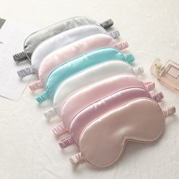 Silk Imitation Sleep Eye Masks Double Sided Travel Blindfold with Adjustable Elastic Strap 31 Colors