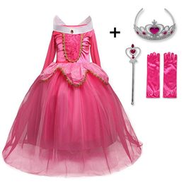 Fancy Beauty Princess Dress up Party Costume Long Sleeve 4 Layers Cosplay Long Dress Halloween Birthday Gift 201202