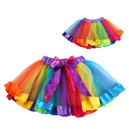 rainbow tulle Australia - Skirts 2021 Est Baby Girl Tulle Skirt Pretty Kids Rainbow Bowknot Tutu Selling Bebes Wedding Dance For 0-8 Y Girls