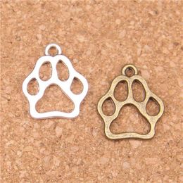 117pcs Antique Silver Plated Bronze Plated dog bear paw Charms Pendant DIY Necklace Bracelet Bangle Findings 19*17mm