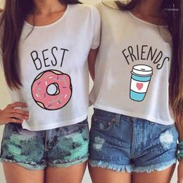 Women Crop Top Funny Printed T Shirt Cotton O-neck Short Sleeves Pullover Friend Printing Women's Summer Basic Tee1