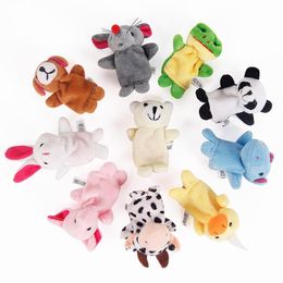 Children's early education toys, miniature animal finger baby plush toys, finger puppet talking props 10 animals /1 sets, stuffed animal toy