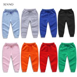 Boys Cotton Pants For 2-10 Years Solid Boys Girls Casual Sport Pants Jogging Leggings Baby Kids Children Trousers Clothing 210306