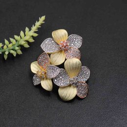 Lanyika Fashion Jewellery - Luxury Original Design Flower Brooch Pendant for Engagement Wedding Micro Paved Popular Gifts