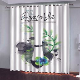 Abstract flowers 3D Blackout Curtain Living Room Modern Photo Printing Modern Fashion Curtains