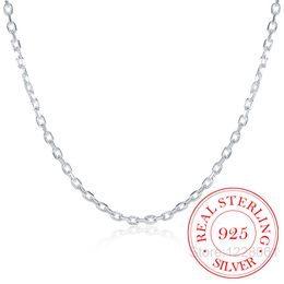 Woman's Fine Jewelry 925 Sterling Silver Flat ROLO Chain Necklace Charm 2MM Wide Silver Necklace