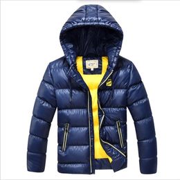 7-16 Years Children Boys Winter Coat Jacket Fashion teenager Hooded Parkas Wadded Outerwear Thicken Warm Outer Clothing 211203