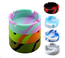 Silicone Noctilucent Ashtrays Soft Portable Pocket Round Ashtray Shatterproof Anti-scalding Cigar Ashtray Home Cigarette Holder DHL FREE