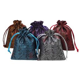 20pcs Silk Jewellery with Drawstring 10x13cm Jewellery Pouch for Christmas Wedding Gift Bags Pochette Tissu 13x18cm