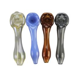 4.3 inches length simple spoon Skull glass pipe tobacco pipes