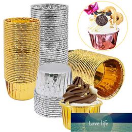 50PCS Cupcake Muffin Liners Aluminium Foil Cups,Disposable Mini Muffin Pan Liners For Party Baking Cake Cups Gold/pink/silver