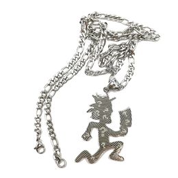 1pcs ICP Large Etched Out Hatchet Man Charm Juggalo/Juggalette Necklace Pendant Stainless Steel Jewellery N Chain 4mm 24 Inch