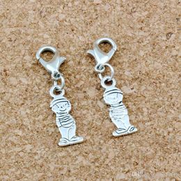 150Pcs/lots Alloy Little Boy Floating Lobster Clasps Charm Pendants For Jewellery Making Bracelet Necklace DIY Accessories6.8x32.8mm A-515b