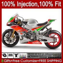 Injection Body For Aprilia RSV4 RSV-1000 RSV 1000 R RSV1000R 39No.29 RSV1000 R RR 09 10 11 12 13 14 15 RSV1000RR 2009 2010 2011 2012 2013 2014 2015 Fairing Silver red green