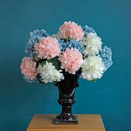 Decorative Flowers & Wreaths 5 Forks Hydrangea Artificial Silk Flores Bouquet Retro Fake Plants Home Garden Wedding Supplies DIY Acce