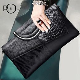 Clutch Bags Women Bag 2021 Genuine Leather Letter Splicing Personality Fashion Designer Luxury Handbags Crossbody Messenger Shoulder