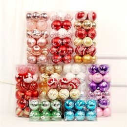 24 pcs Christmas Xmas Tree Ball Home Decor Hanging Ornament Snowflake For Family Home Party Decoration 2021 New Year Gift 201019