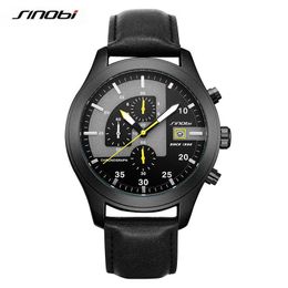 Sinobi High Quality Luxury Sports Men's Watches Chronograph Calendar Waterproof Geneva Military Quartz Clock Relogio Masculino Q0524