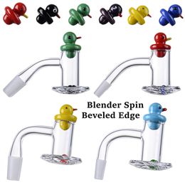 Blender Spin Quartz Banger Seamless Bevelled Edge Smoking Accessories Bangers With Duck Carb Cap Glass Ruby Pearls For Water Pipe Oil Dab Rig Pipes Nail Rigs