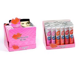 WOW Lip Gloss Romantic Bear 6 Colours TATTOO Magic Peel Off Mask Tint Tear Away lipgloss Cosmetics 24pcs /lots Drop Shipping