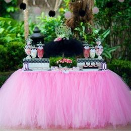 Romantic wedding decoration Tulle Table Skirt DIY Tutu Tableware Skirts girl's Favour home party table decor supplies Y200421