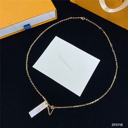 Letter Pendant Necklace Rope Chain Necklaces Delicate Design Gold Plated Necklace Chic Simple Jewellery For Lady